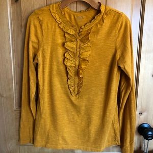 3/15💰 Loft Gold Frilled Henley
